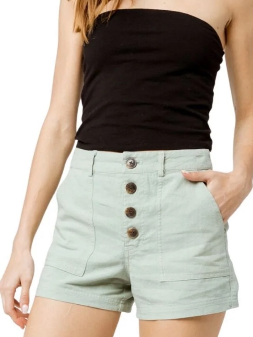 O'Neill Women's Mint High-Waist Button-Front Shorts